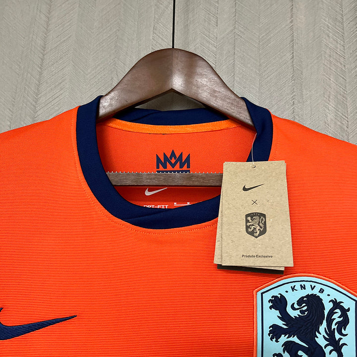 Camisa Holanda Home 24/25 Torcedor Nike Masculina - Laranja