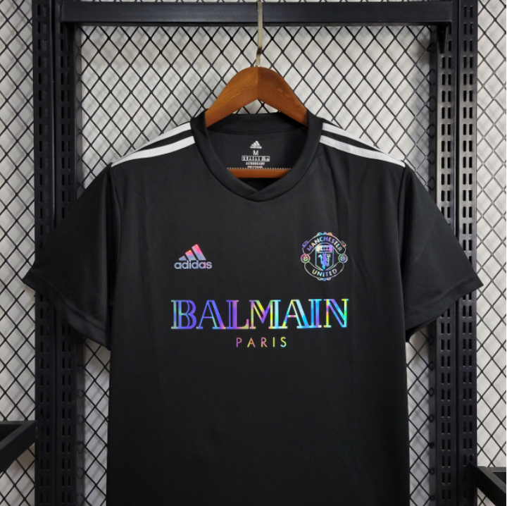 Camisa Manchester United x Balmain Edition Casual - Preto Refletivo