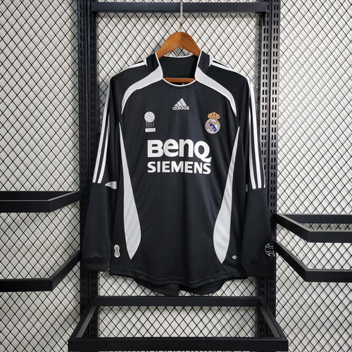 Camisa Retrô Real Madrid 06/2007 | Manga Longa - Adidas Masculina - Preta