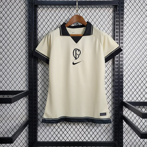 Camisa Corinthians Away 23/24 Nike Torcedor Feminina - Bege