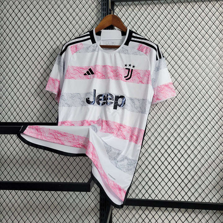 Camisa Juventus II 23/24 Branca e Rosa - Adidas - Masculino Torcedor