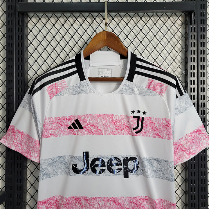 Camisa Juventus II 23/24 Branca e Rosa - Adidas - Masculino Torcedor