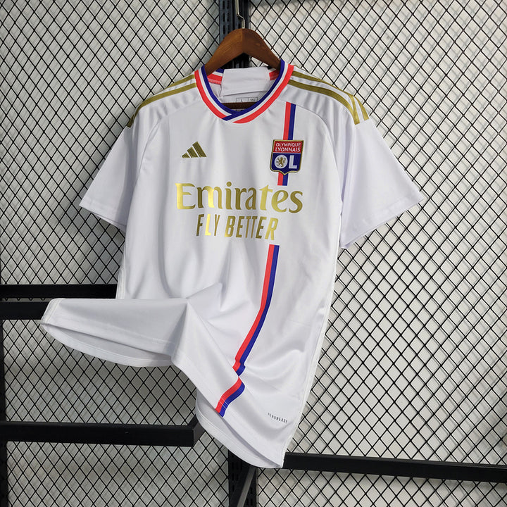 Camisa Lyon Home 23/24 Torcedor Adidas Masculina - Branco