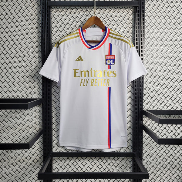 Camisa Lyon Home 23/24 Torcedor Adidas Masculina - Branco