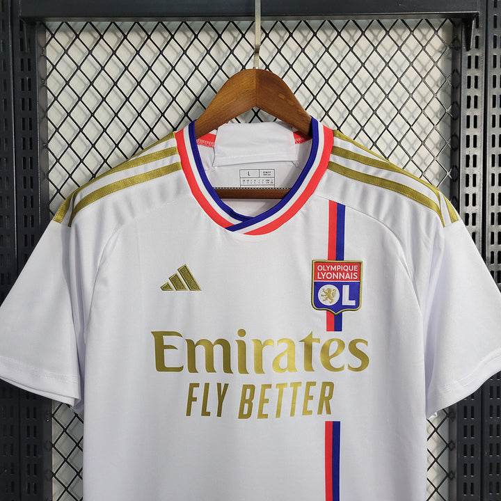 Camisa Lyon Home 23/24 Torcedor Adidas Masculina - Branco