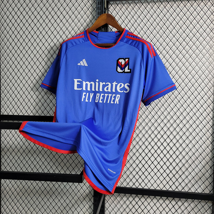 Camisa Olympique Lyon II Away 2023 2024 Masculina Torcedor - Azul