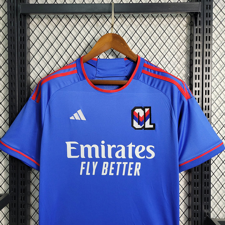 Camisa Olympique Lyon II Away 2023 2024 Masculina Torcedor - Azul