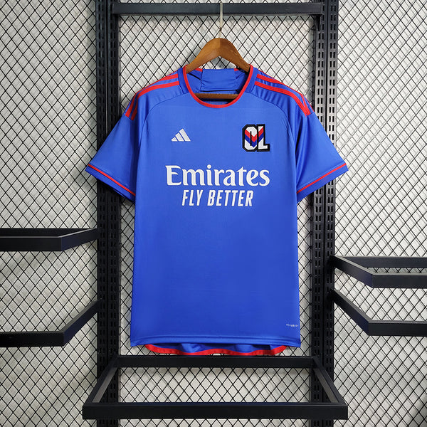 Camisa Olympique Lyon II Away 2023 2024 Masculina Torcedor - Azul