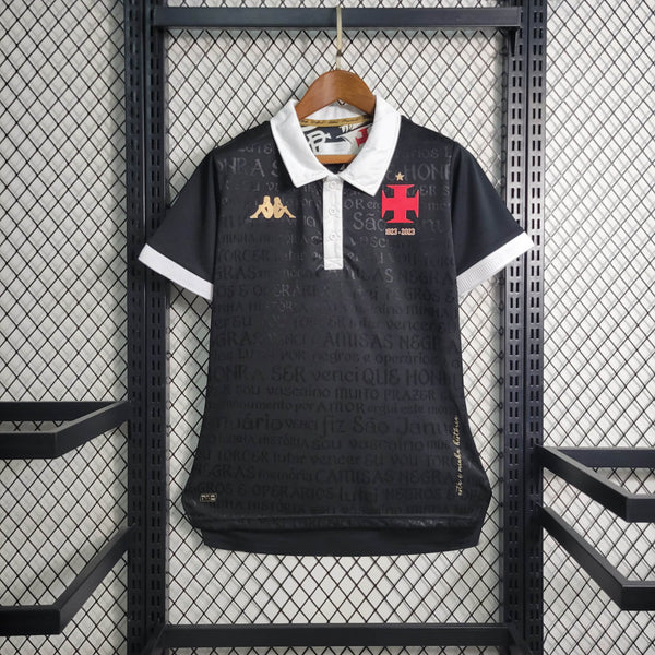 Camisa Vasco da Gama Home 23/24 Torcedor Kappa Feminina - Preta