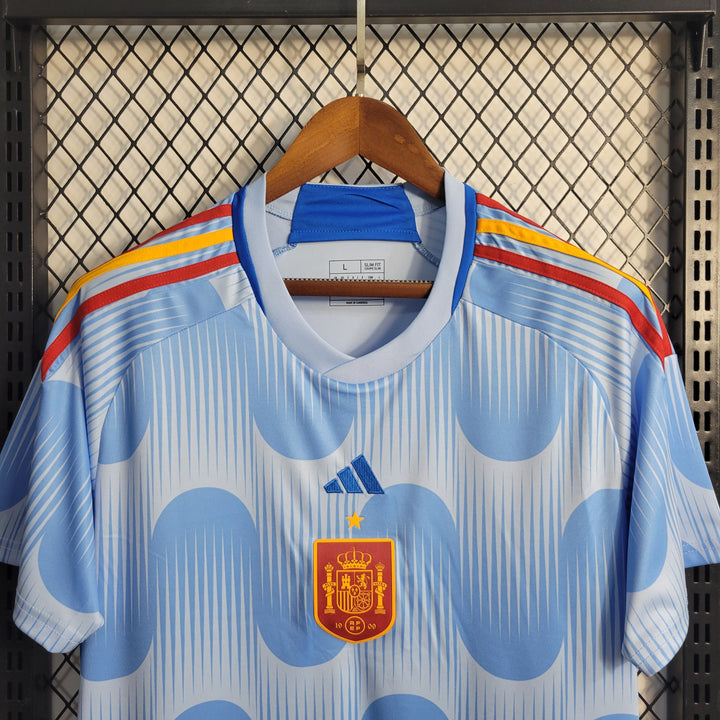 Camisa Espanha Away 22/23 Torcedor Adidas Masculina - Azul Claro