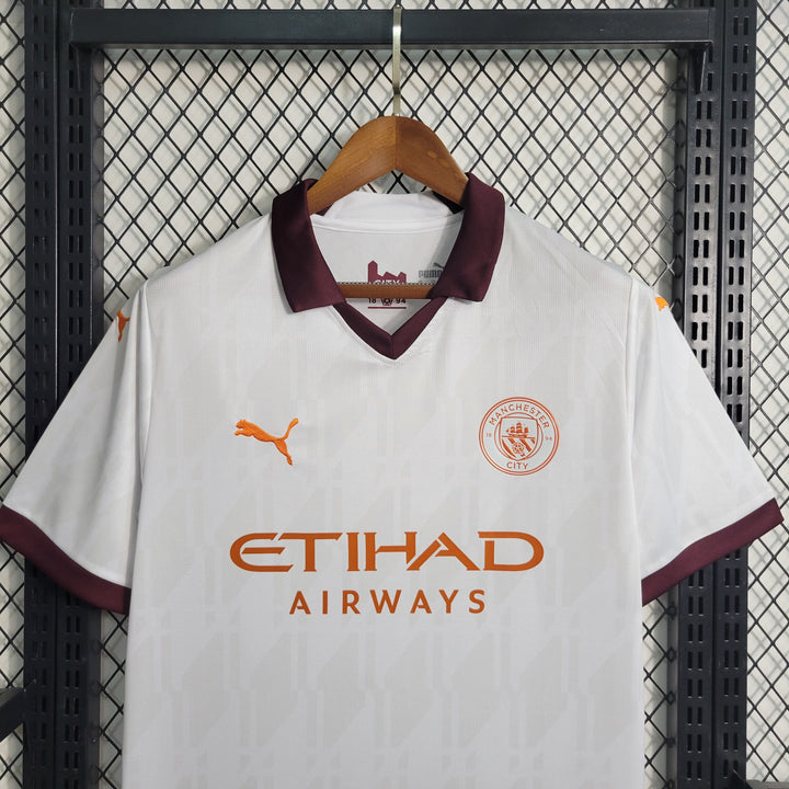 Camisa Manchester City II Away 23/24 Puma Masculina - Branco-etihad-airways-puma-futebol-camisa-de-time-champions