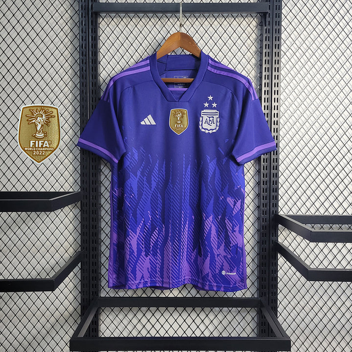 Camisa Argentina Away 24/25 Torcedor Adidas Masculina - Azul Escuro | PATCH CAMPEÃO 2022