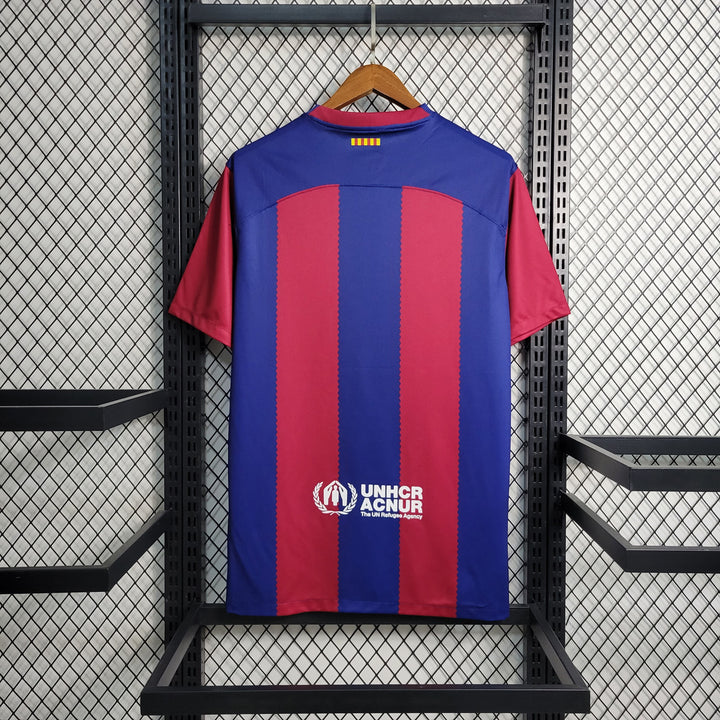 Camisa Barcelona Home - 23/24 Torcedor Nike Masculina-ronaldinho-messi-spotify-futebol-neymar-guardiola