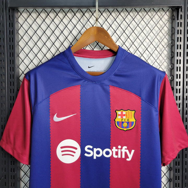 Camisa Barcelona Home - 23/24 Torcedor Nike Masculina-ronaldinho-messi-spotify-futebol-neymar-guardiola