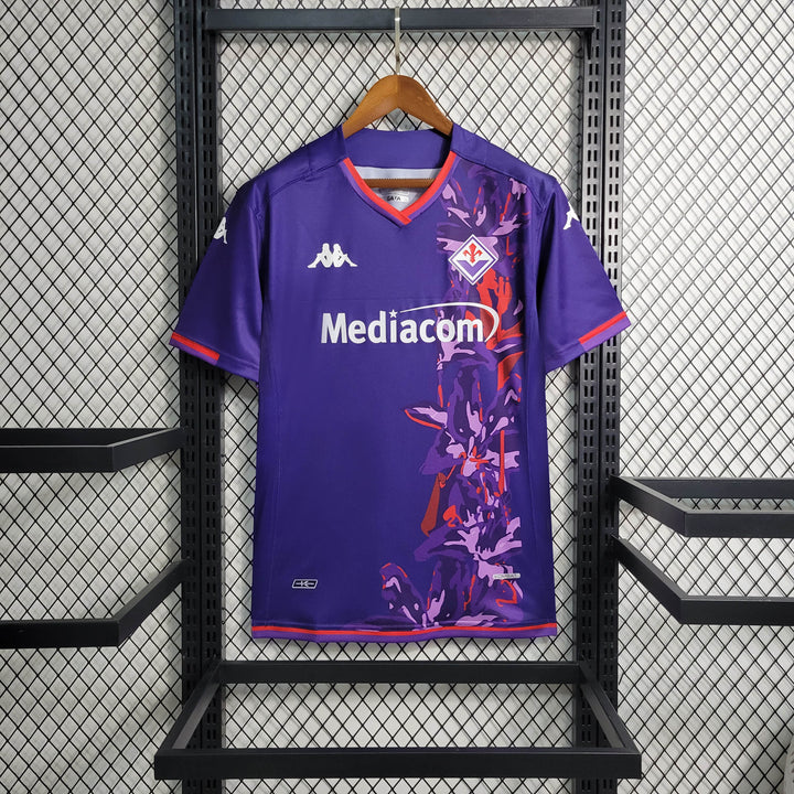 Camisa Fiorentina III 23/24 - Torcedor Kappa Masculina - Roxa com detalhes em vermelho e branco