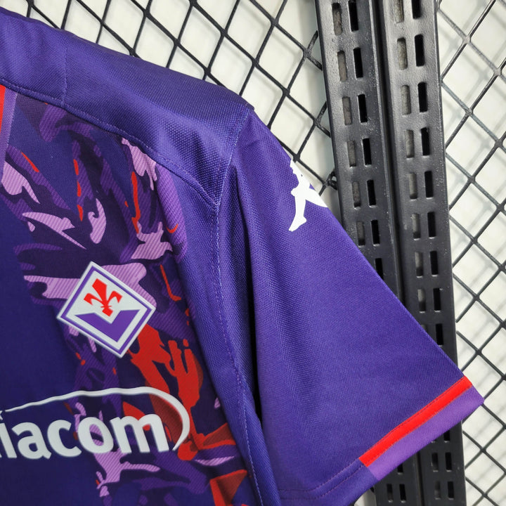 Camisa Fiorentina III 23/24 - Torcedor Kappa Masculina - Roxa com detalhes em vermelho e branco