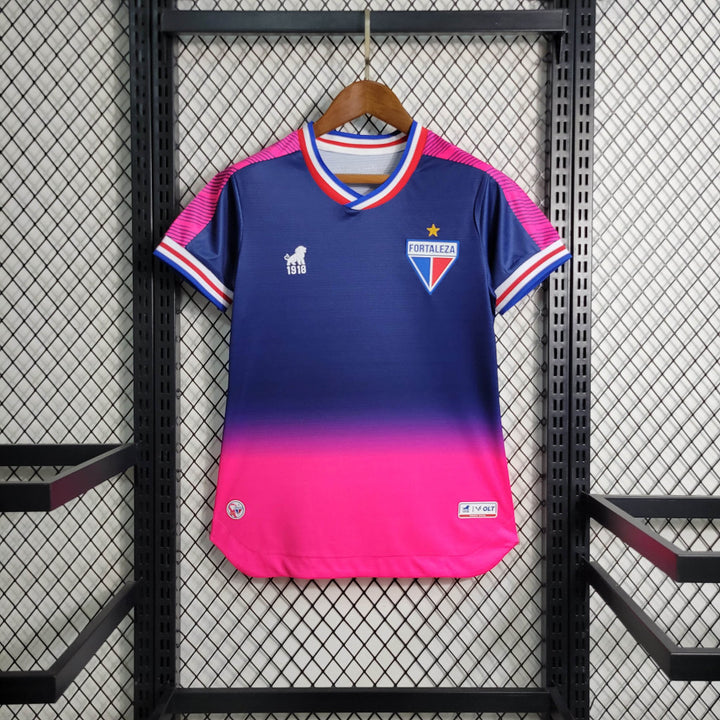 Camisa Fortaleza Away 23/24 Torcedor Reebok Feminina - Rosa/Azul