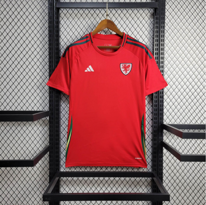 Camisa Pais de Gales Home 24/25 Torcedor Adidas Masculina - Vermelha