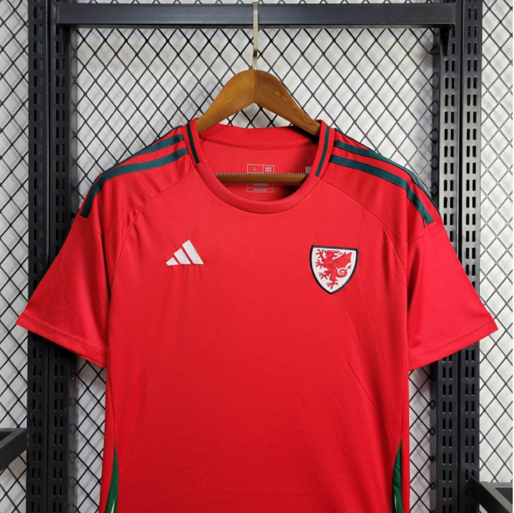 Camisa Pais de Gales Home 24/25 Torcedor Adidas Masculina - Vermelha