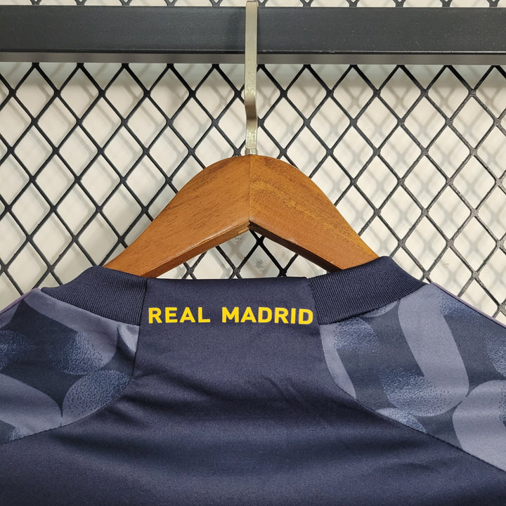 Camisa Real Madrid Away 23/24 Torcedor Adidas Masculina - Azul Escuro-EMIRATES-FLY-BETTER-CR7-BELLINGHAM-KROSS-VINIJR