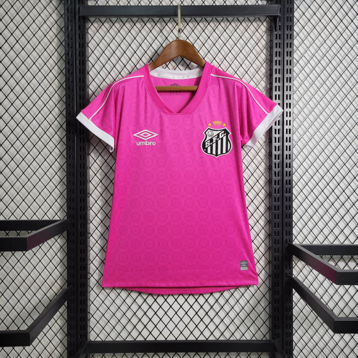 Camisa Santos Away 23/24 Torcedor Umbro Feminina - Rosa