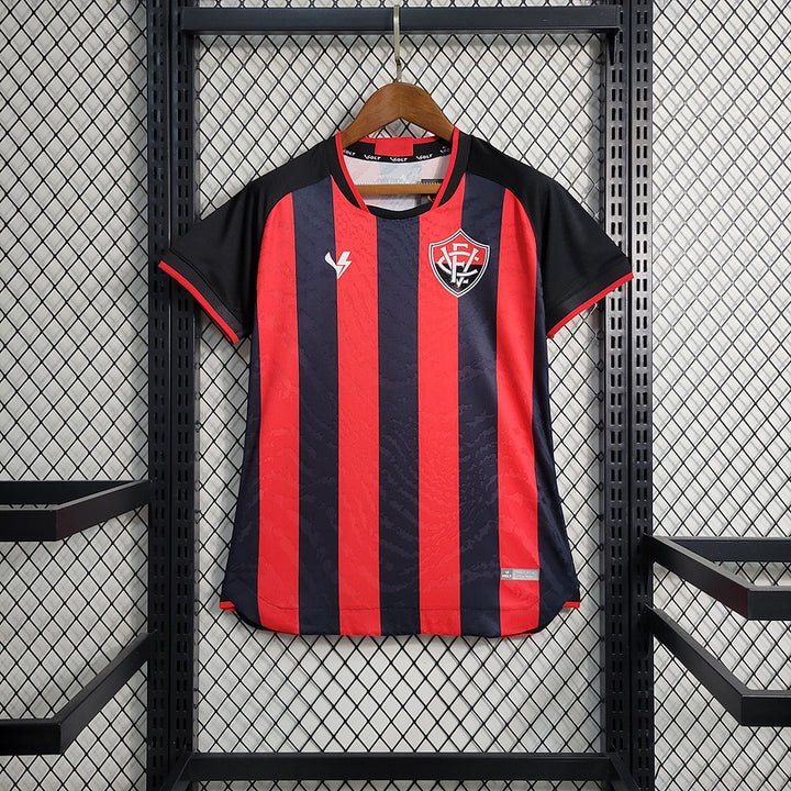 Camisa Vitória Home 23/24 Torcedor Feminina - Vermelha