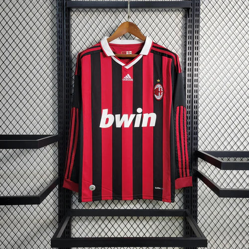 Camisa Retrô Milan 09/2010 | Manga Longa - Adidas Masculina - Vermelha