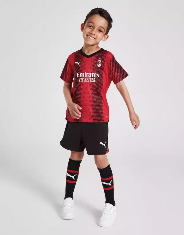 Conjunto Infantil Milan FC 23/24 Home Torcedor