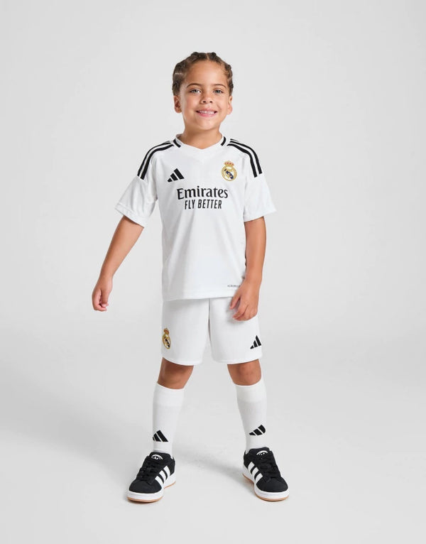 Conjunto Infantil Real Madrid 24/25 Adidas Torcedor Branco