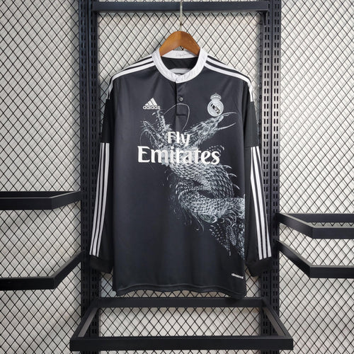 Camisa Retrô Real Madrid 13/2014 | Manga Longa - Adidas Masculina - Preta