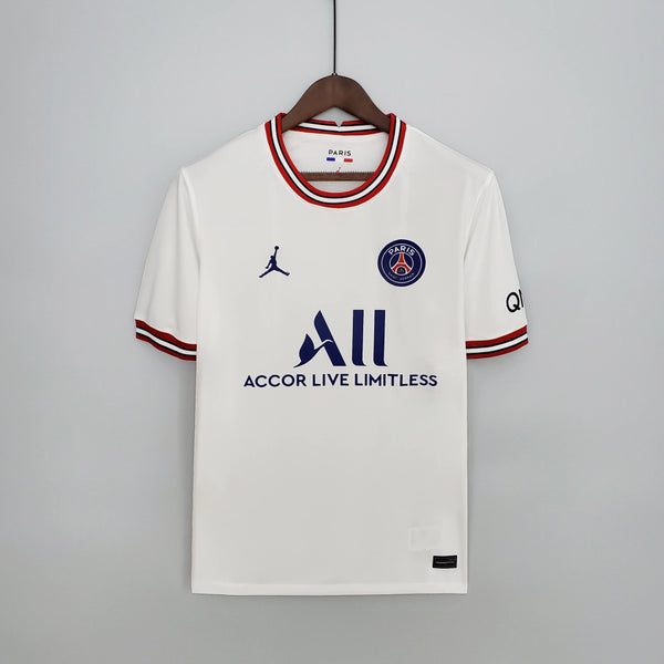 Camisa PSG Retrô 21/2022 | Masculina - Branca - camisa retro - messi - neymar - mbappe - jordan - camisa psg jordan